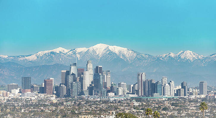 Architecture Wall Art featuring the photograph Los Angeles Skyline Panorama by Michael Warren