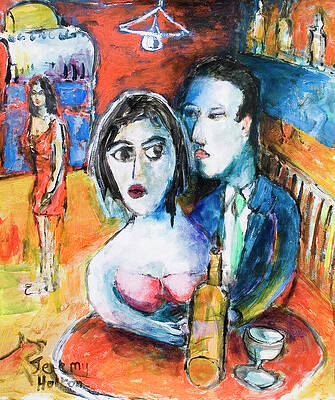 Wall Art featuring the painting Lost In A Bar by Jeremy Holton