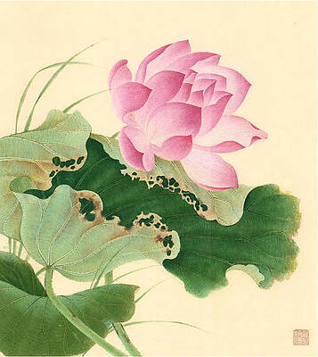 Wall Art featuring the painting Lotus In Breeze No.2 by HongYan