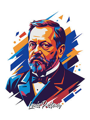 Motivational Digital Art - Louis Pasteur #2 In WPAP Pop Art by Vector Artnesia