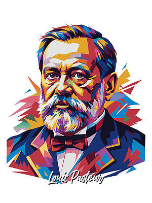 Motivational Digital Art - Louis Pasteur #3 In WPAP Pop Art by Vector Artnesia