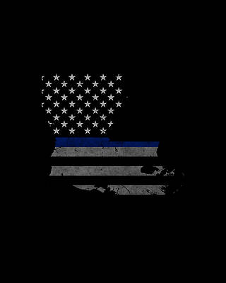 Blue Wall Art featuring the digital art Louisiana Police Thin Blue Line by Flippin Sweet Gear