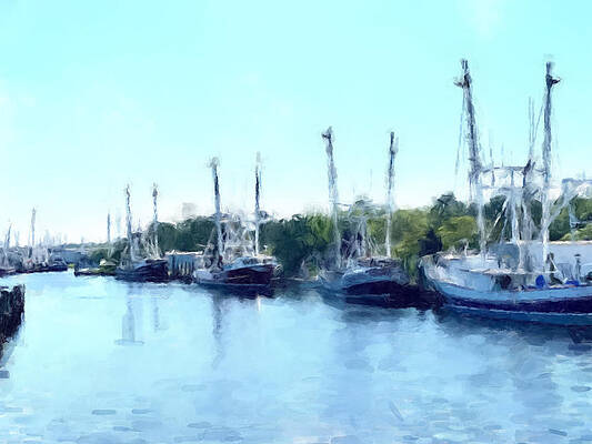 Louisiana Wall Art featuring the painting Louisiana Shrimpers by Gary Arnold