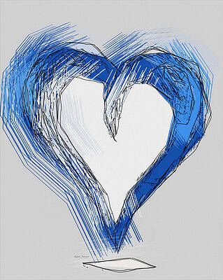 Drawing - Love Is Blue by Rafael Salazar