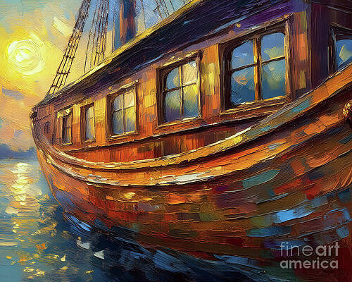 Vintage Wall Art featuring the ai art Love The Ocean by Macro Abundance