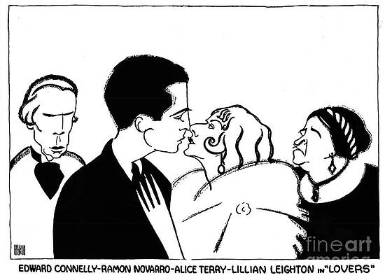 Film Wall Art featuring the drawing Lovers by Al Hirschfeld