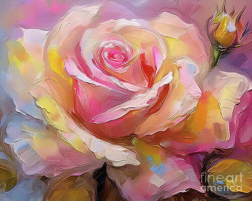 Beautiful Wall Art featuring the ai art Loving Into Heaven by Macro Abundance