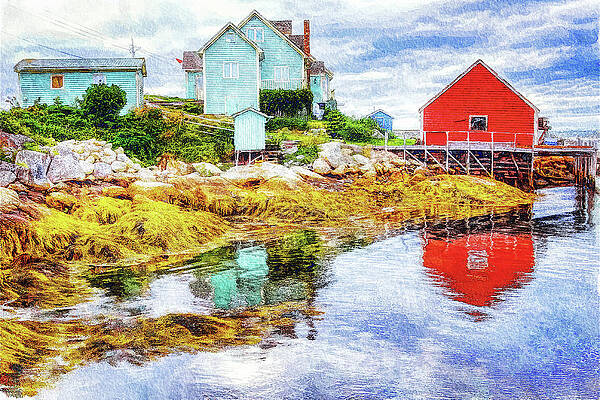 Mixed Media - Low Tide At Peggy's Cove by Tatiana Travelways