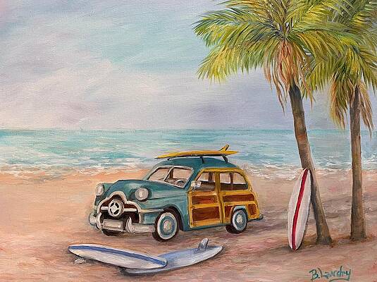Wall Art featuring the painting Low Tides Good Vibes 1 by Barbara Landry