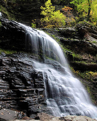 Wall Art featuring the photograph Lower Portion Of Cathedral Falls by Flees Photos