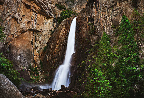 California Photograph - Lower Yosemite Falls, California - Horizontal by Abbie Warnock