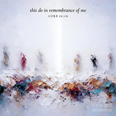 Wall Art featuring the painting Luke 22 19 Square Christian Art, In Remembrance Of Me by Mark Lawrence