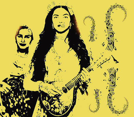 Woman Digital Art - Lute Players by Gradify Creations