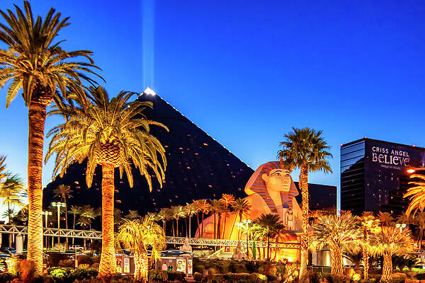 Tree Wall Art featuring the photograph Luxor Pyramid And Sphinx Of Giza, Las Vegas by Tatiana Travelways