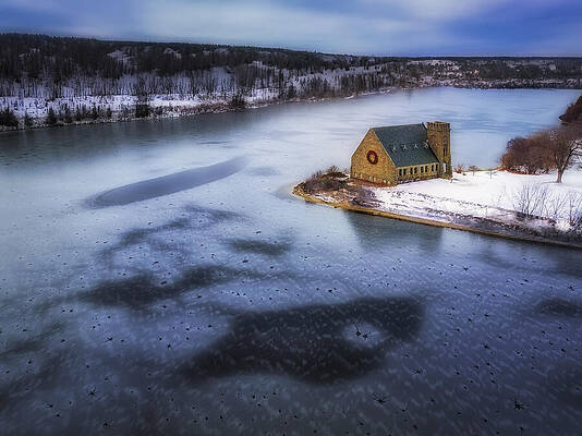 Wall Art featuring the photograph MA Old Stone Church by Susan Candelario