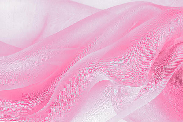 Clothing Photograph - Macro Wavy Abstract Organza Fabric In Pink Color by Severija Kirilovaite