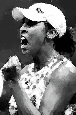 Sports Wall Art featuring the digital art Madison Keys Defeats Iga Swiatek by Gradify Creations