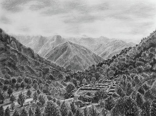 Wall Art featuring the drawing Maggie Valley by Marlene Little