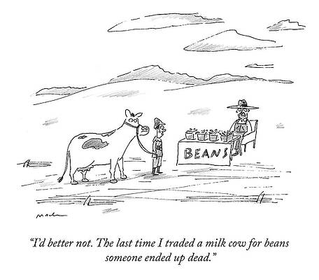 Fairy Tale Drawing - Magic Beans by Michael Maslin