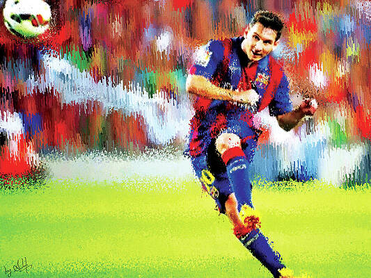Sports Wall Art featuring the painting Messi To Remain Sidelined For Inter Miami by Gradify Creations
