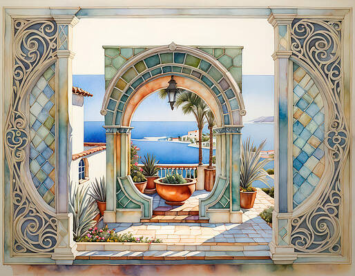 Sky Digital Art - Magical Overlook by Eris And AI