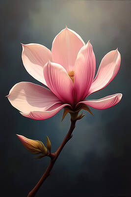 Nature Digital Art - Magnolia Wall Art Vintage Oil Painting by Nature Oil Painting