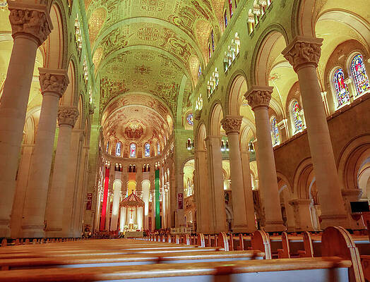 Architecture Photograph - Main Sanctuary At St. Anne De Beaupre, Quebec by John Twynam