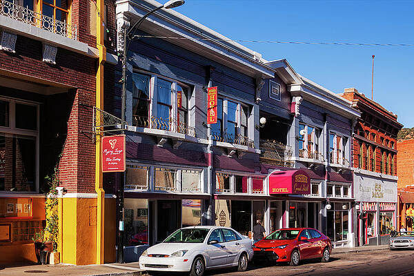 Arizona Photograph - Main Street And Grand Hotel Bisbee Arizona by Tatiana Travelways