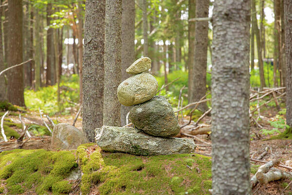 Maine Wall Art featuring the photograph Maine Cairn by Donna Twiford