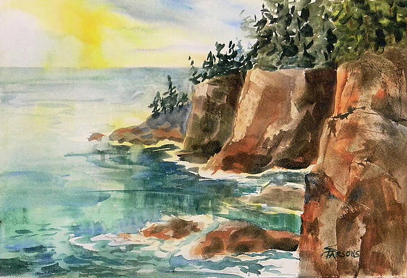 Wall Art featuring the painting Maine Coast by Sheila Parsons