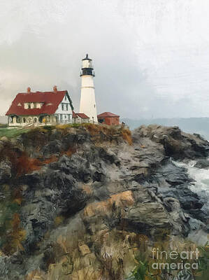 Painting - Maine Lighthouse by Gary Arnold