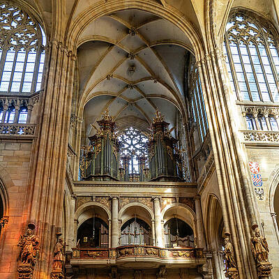 Majestic Cathedral Interior with Pipe Organ Wall Art