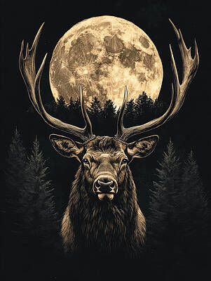 Wall Art featuring the mixed media Majestic Elk by Land of Dreams