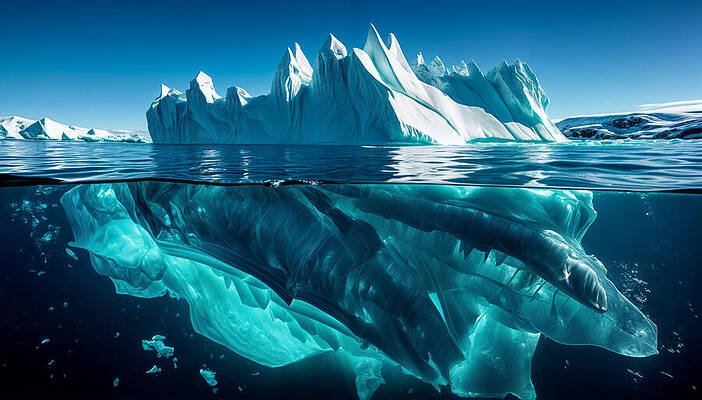 Majestic Iceberg Above and Below Water Wall Art