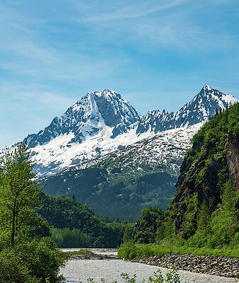 Wall Art featuring the photograph Majestic Mountains From Keystone Canyon Rise Over Trees by Steven Heap