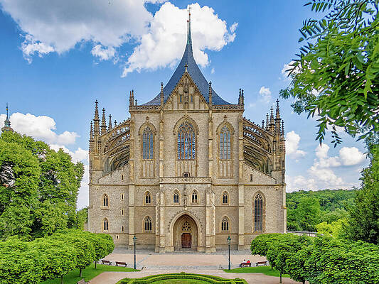 Serene Photograph - Majestic Saint Barbara Church Stands In Kutna Hora by Steven Dos Remedios