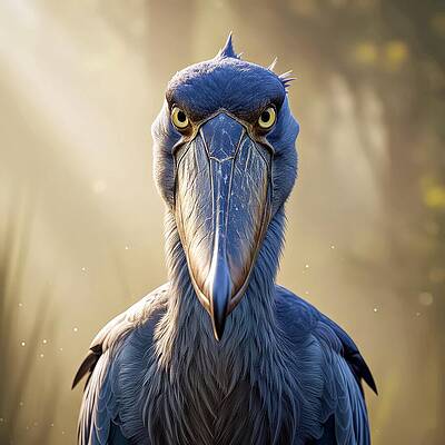 Majestic Shoebill Stork in Sunlight by David Manlove