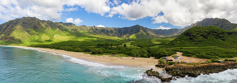 Hawaii Wall Art featuring the photograph Makua Beach And Valley On Oahu by Steven Heap
