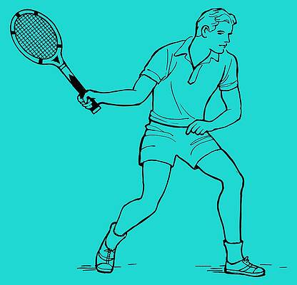 Wall Art featuring the photograph Male Tennis Player In The 70s by Printed View