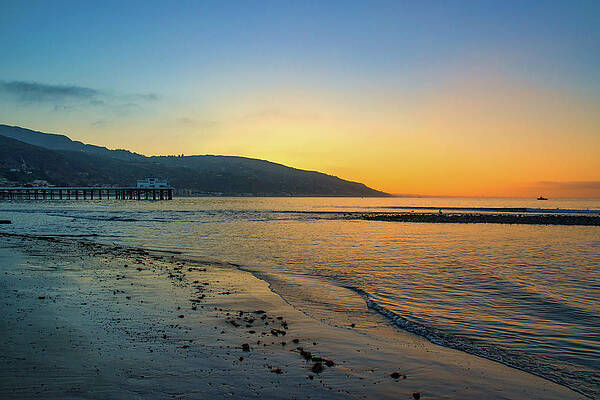 Wall Art featuring the photograph Malibu Surfrider Beach Sunrise by Matthew DeGrushe