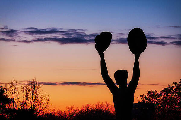 Fall Photograph - Man With Two Hats In The Sunset Light by Tatiana Travelways