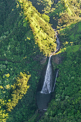 Wilderness Wall Art featuring the photograph Manawaiopuna Falls, Also Known As Jurassic Falls On Kauai, Hawai by Nancy Gleason