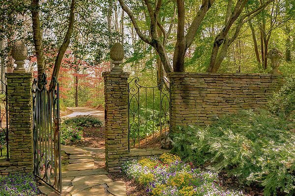 Serene Wall Art featuring the photograph Manor House Gate In Spring by Cindy Robinson