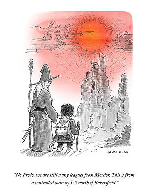 California Wall Art featuring the drawing Many Leagues From Mordor by Ed Himelblau