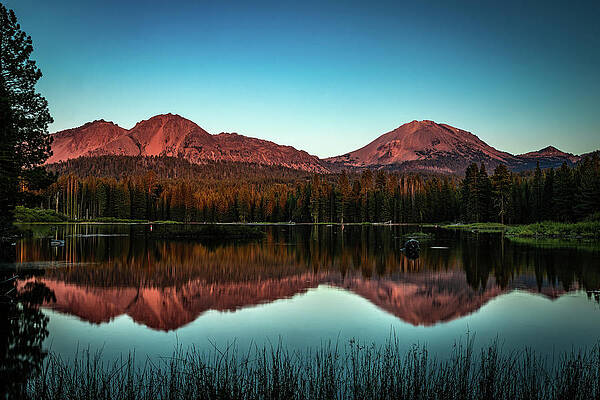 California Wall Art featuring the photograph Manzanita Lake--Afterglow by Tim Lyden