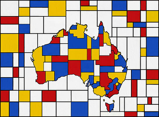 Geometric Map of Australia Digital Art