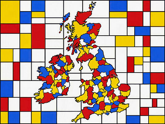 Abstract Map of the UK Wall Art