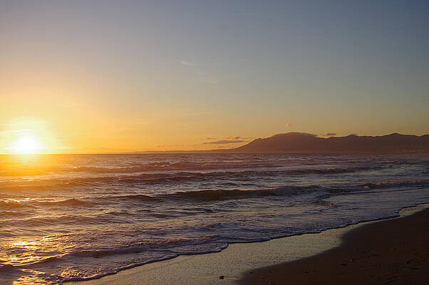 Wave Photograph - Marbella Sunset Across The Bay 2 by Murray Croft