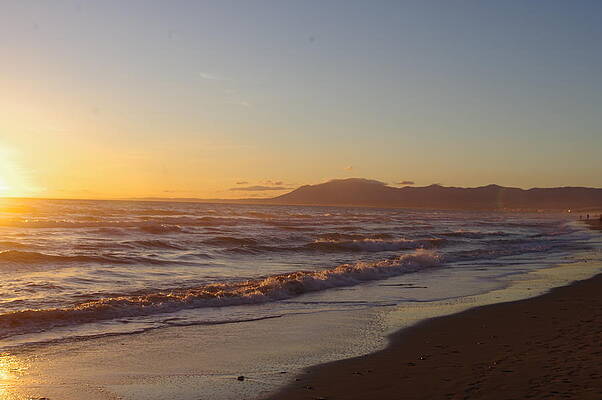 Wave Photograph - Marbella Sunset Across The Bay by Murray Croft