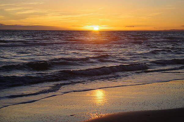 Wave Photograph - Marbella Sunset And Breaking Waves by Murray Croft
